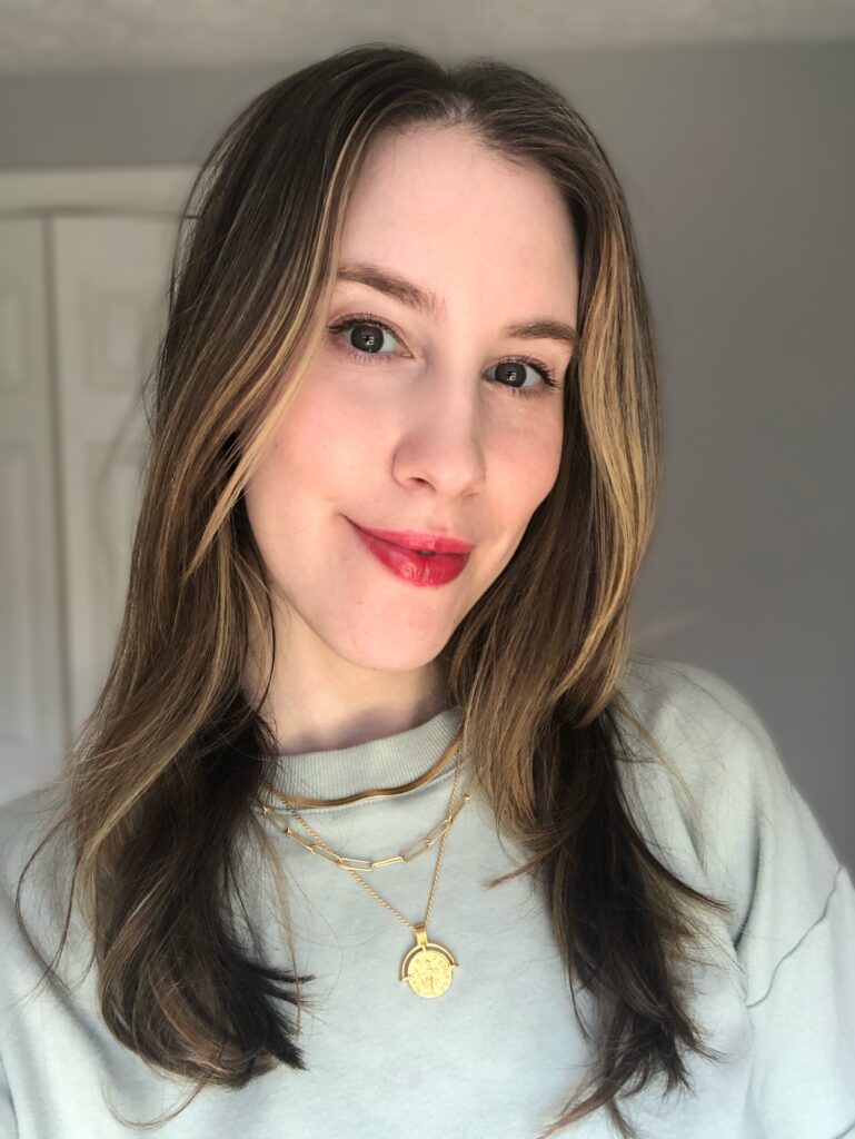 Wearing Glossier Ultralip in Fête